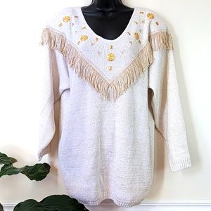 Retro Embellished Sweater